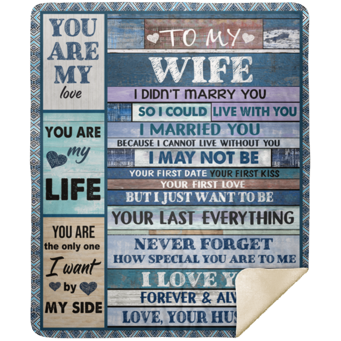 To My Wife | I Didn't Marry You | Premium Mink Sherpa Blanket