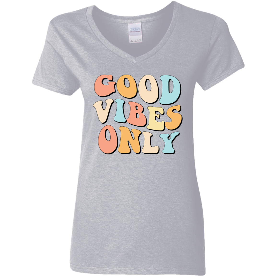 Good Vibes Only | Premium Short Sleeve Ladies' V-Neck T-Shirt