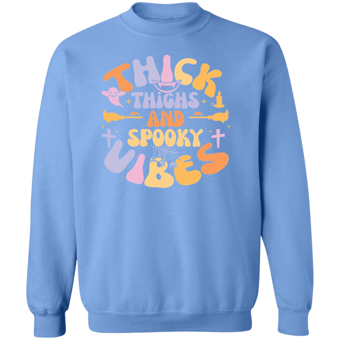 Thick Thighs And Spooky Vibes | Crewneck Pullover Sweatshirt