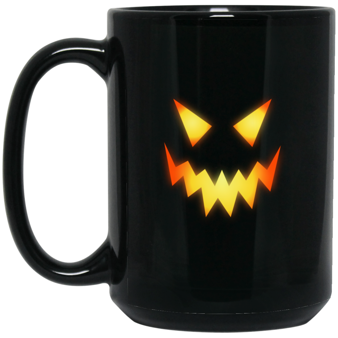 Scary Pumpkin Face |15 oz. Black Mug