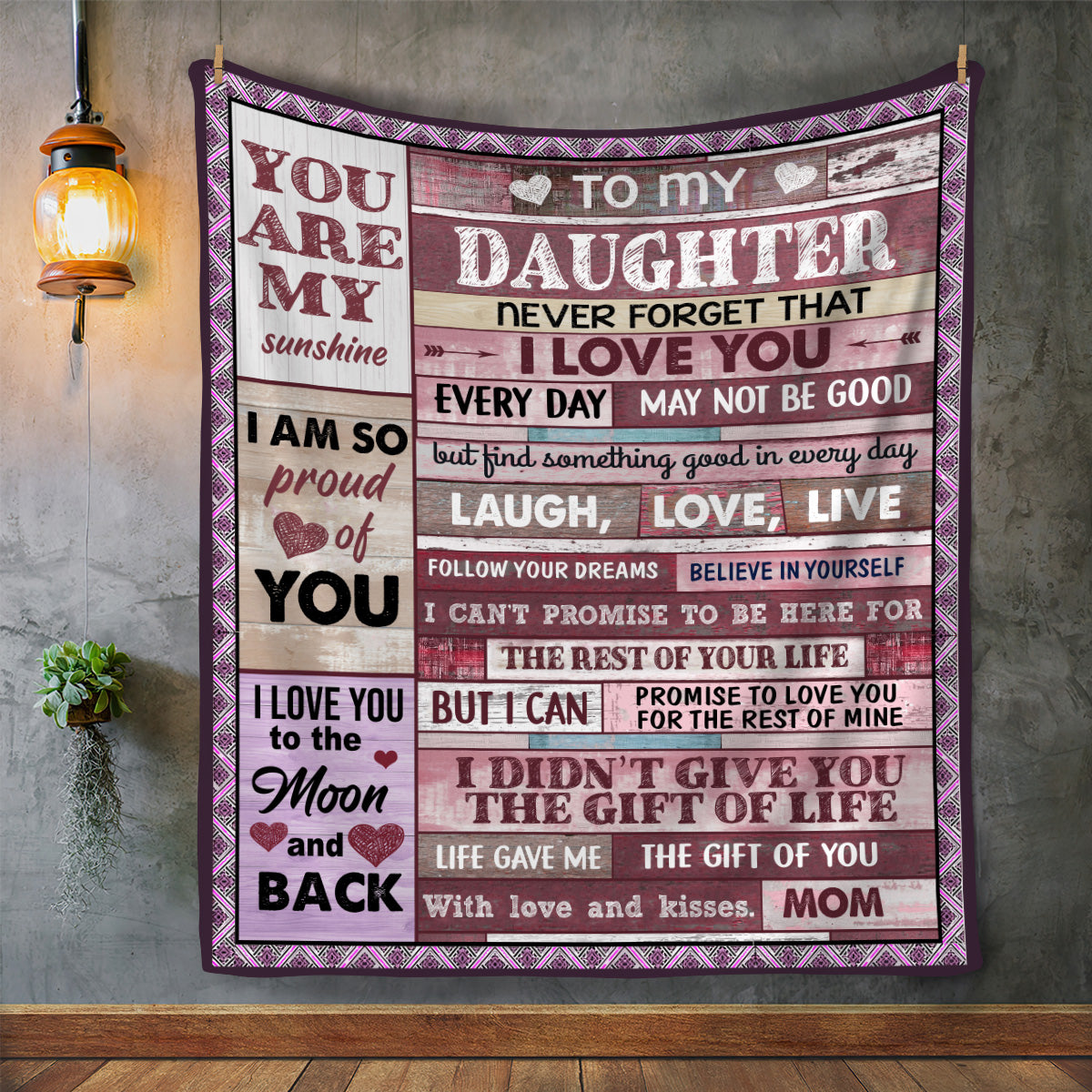 To My Daughter | Never Forget That I Love you | Premium Mink Sherpa Blanket