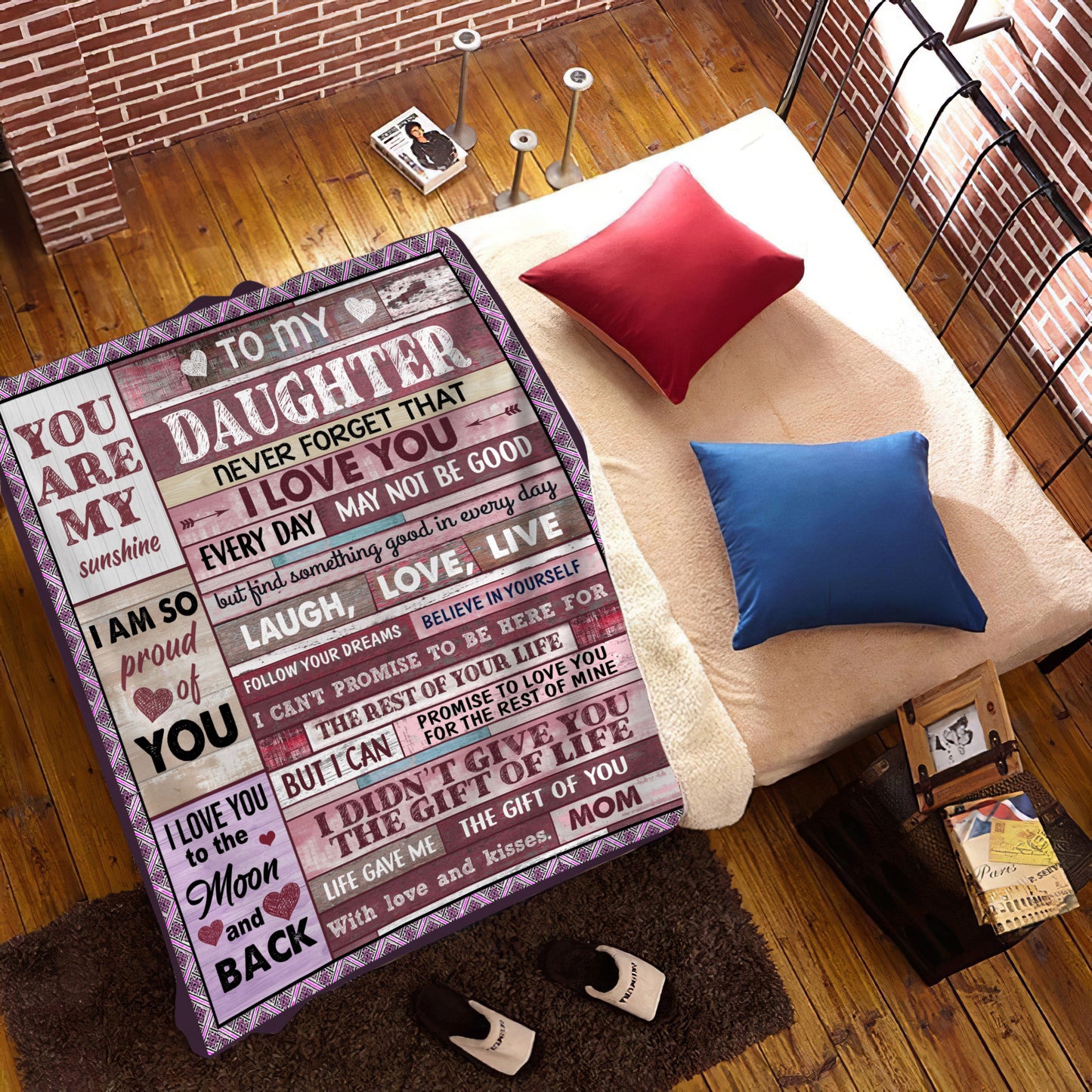 To My Daughter | Never Forget That I Love You | Cozy Plush Fleece Blanket