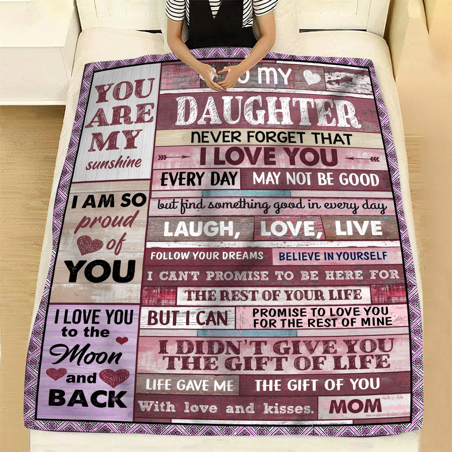 To My Daughter | Never Forget That I Love You | Cozy Plush Fleece Blanket