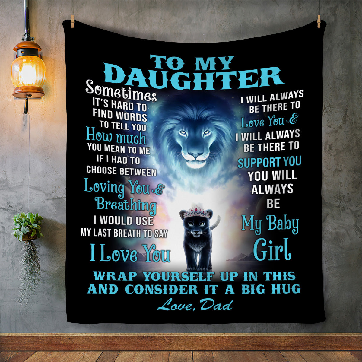 To My Daughter | Sometimes It's Hard To Find Words | Premium Mink Sherpa Blanket 50x60