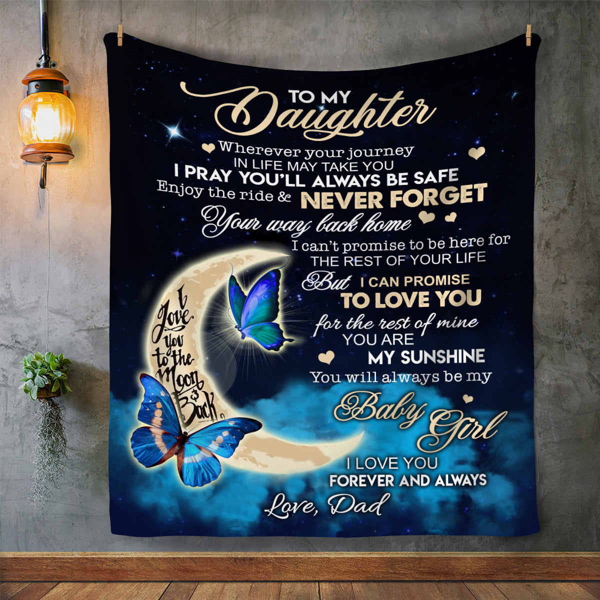 To My Daughter | I Pray You'll Always Be Safe | Premium Mink Sherpa Blanket 50x60