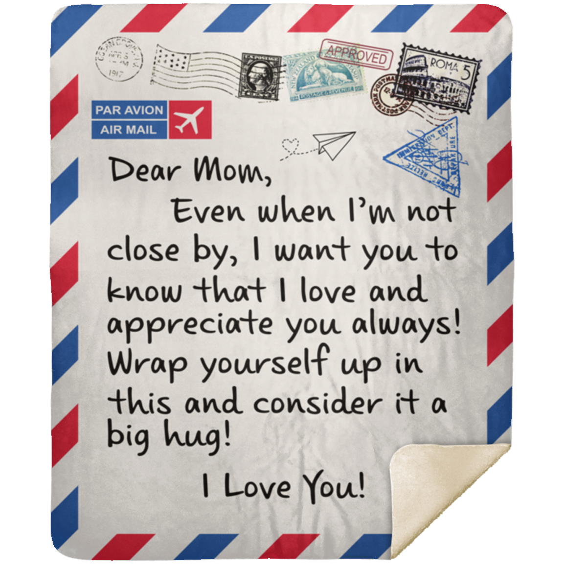 Dear Mom | Even When I'm Not Close By | Premium Mink Sherpa Blanket