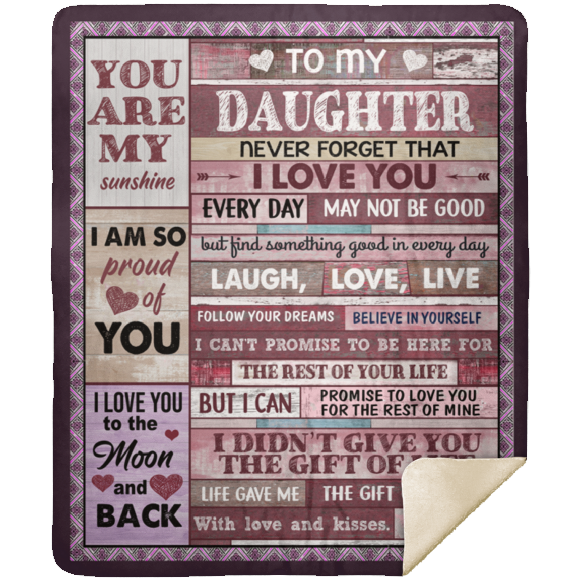 To My Daughter | Never Forget That I Love you | Premium Mink Sherpa Blanket