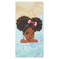 Cute Afro Puff Girl Beach Towel - 35x70