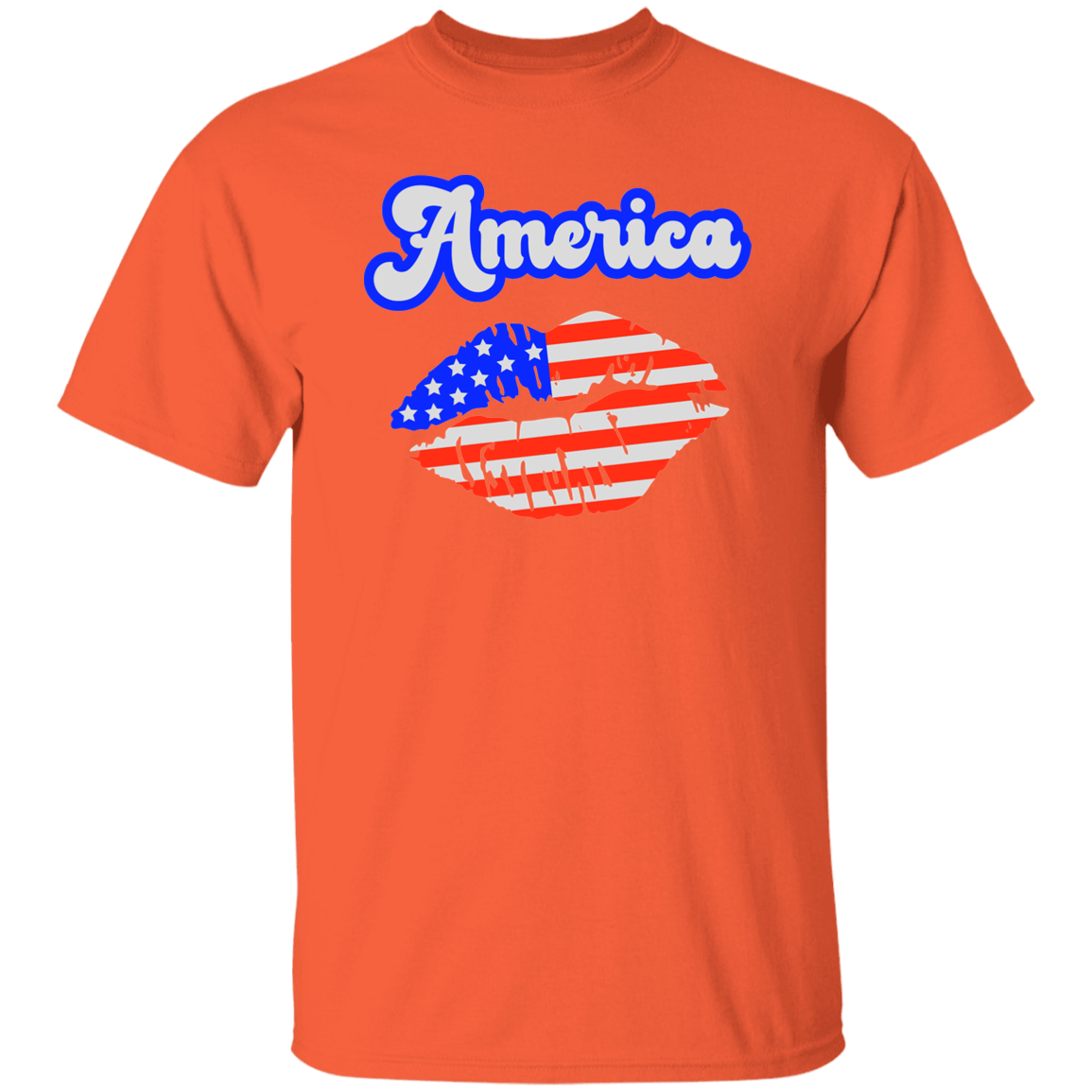 America Flag Kiss | short sleeve premium T-Shirt