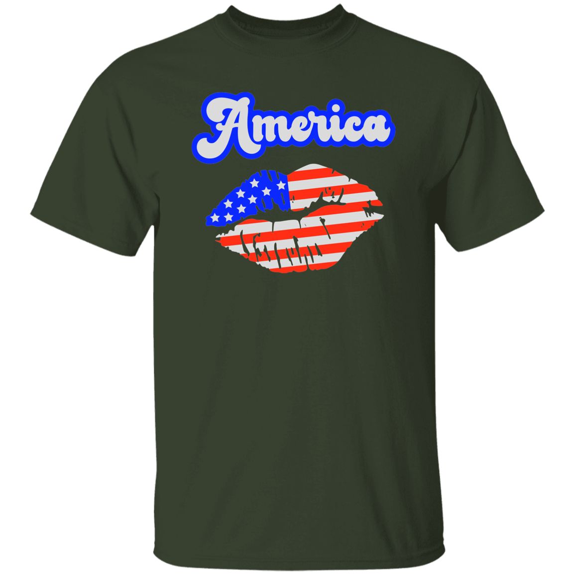 America Flag Kiss | short sleeve premium T-Shirt