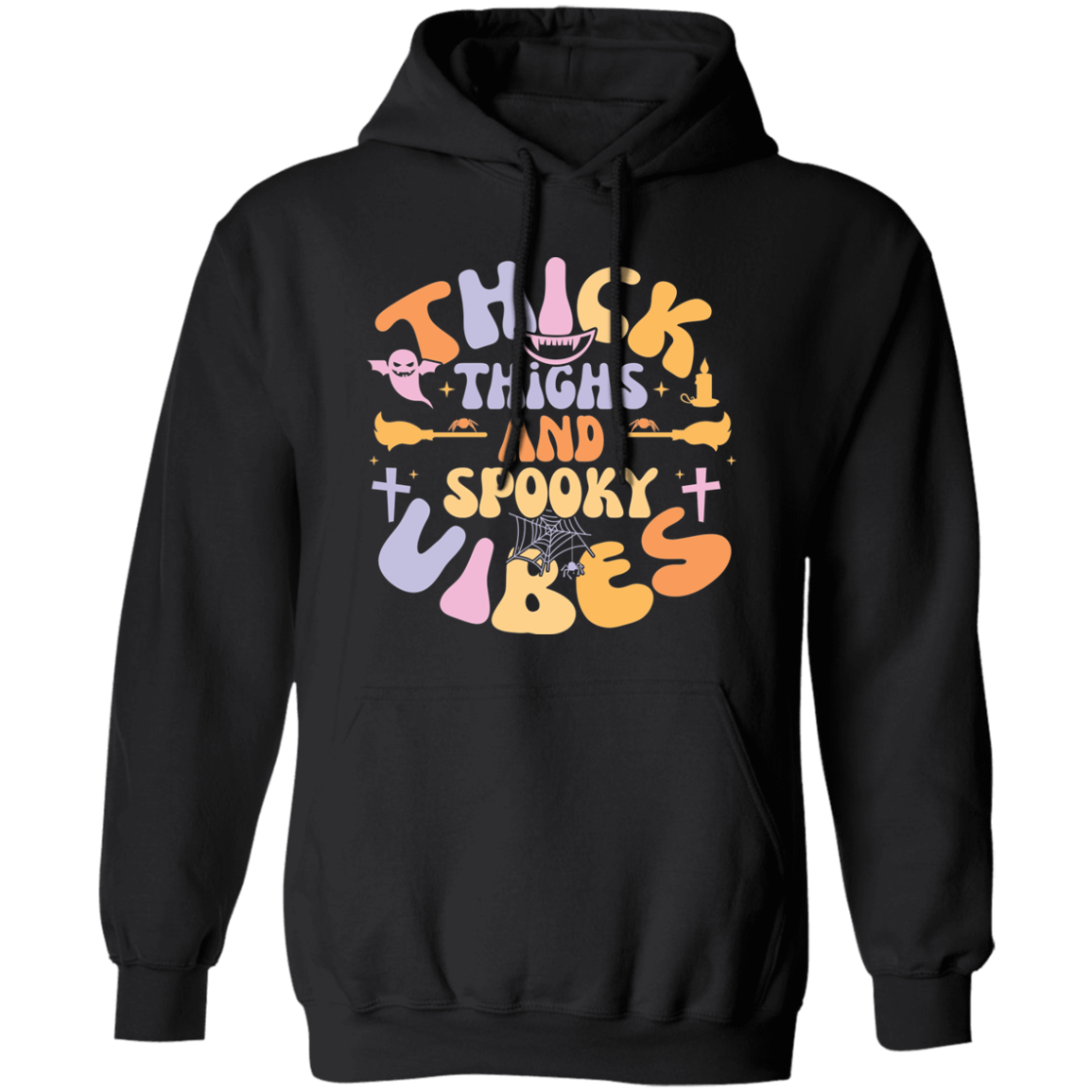 Thick Thighs And Spooky Vibes | Pullover Hoodie