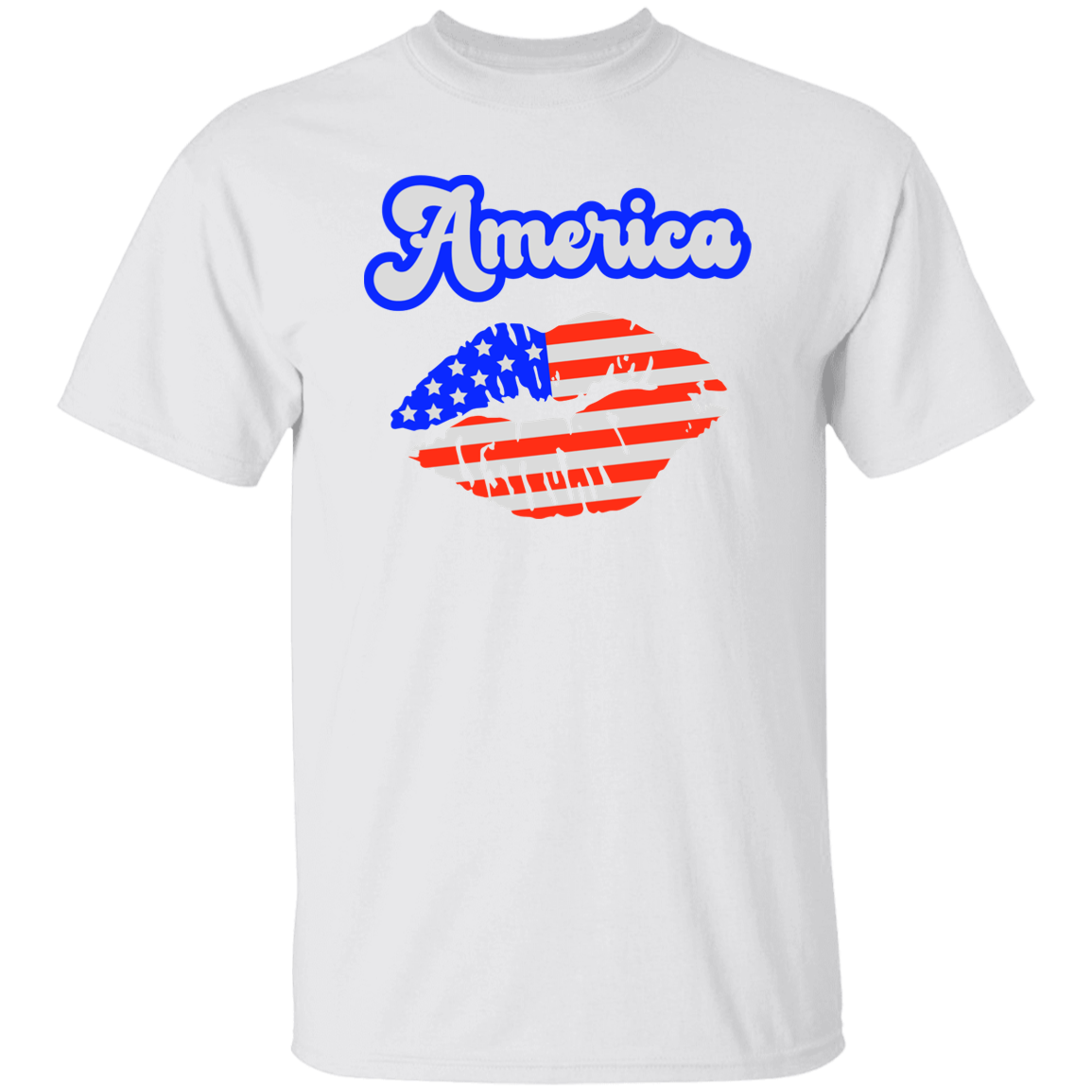 America Flag Kiss | short sleeve premium T-Shirt