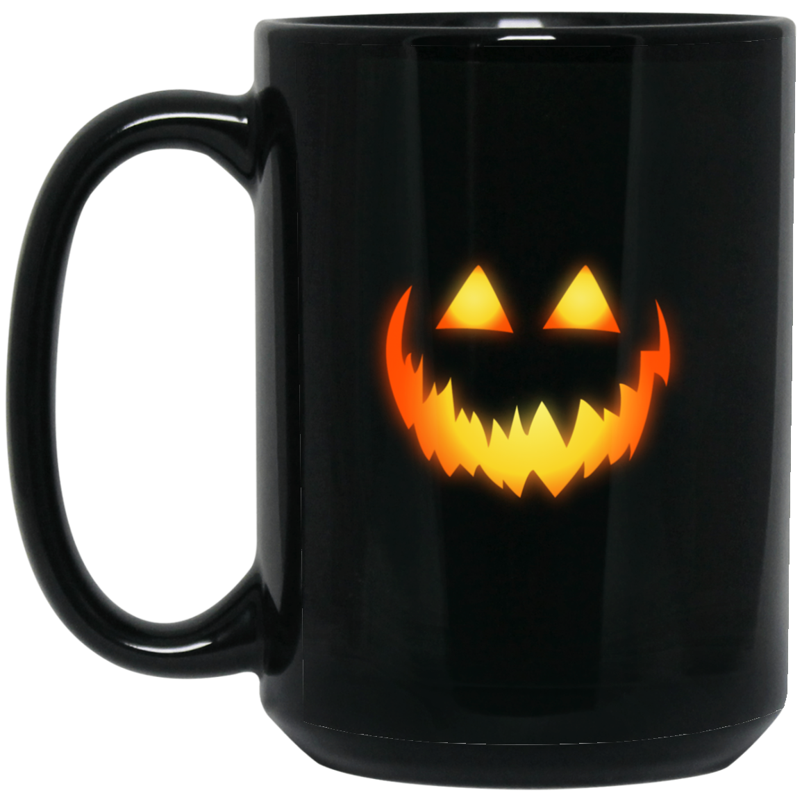 Horror Pumpkin Face |15 oz. Black Mug