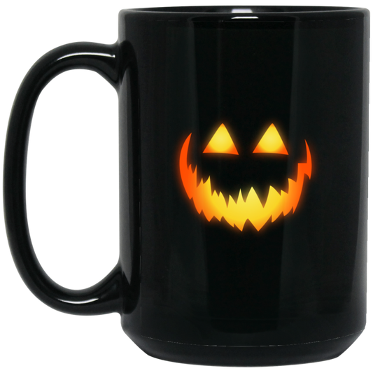 Horror Pumpkin Face |15 oz. Black Mug