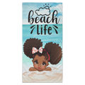 Cute Afro Puff Girl | Beach Life Beach Towel - 35x70