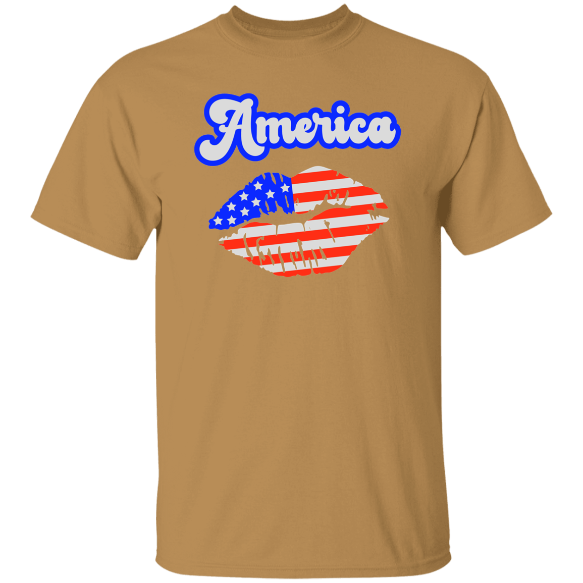 America Flag Kiss | short sleeve premium T-Shirt