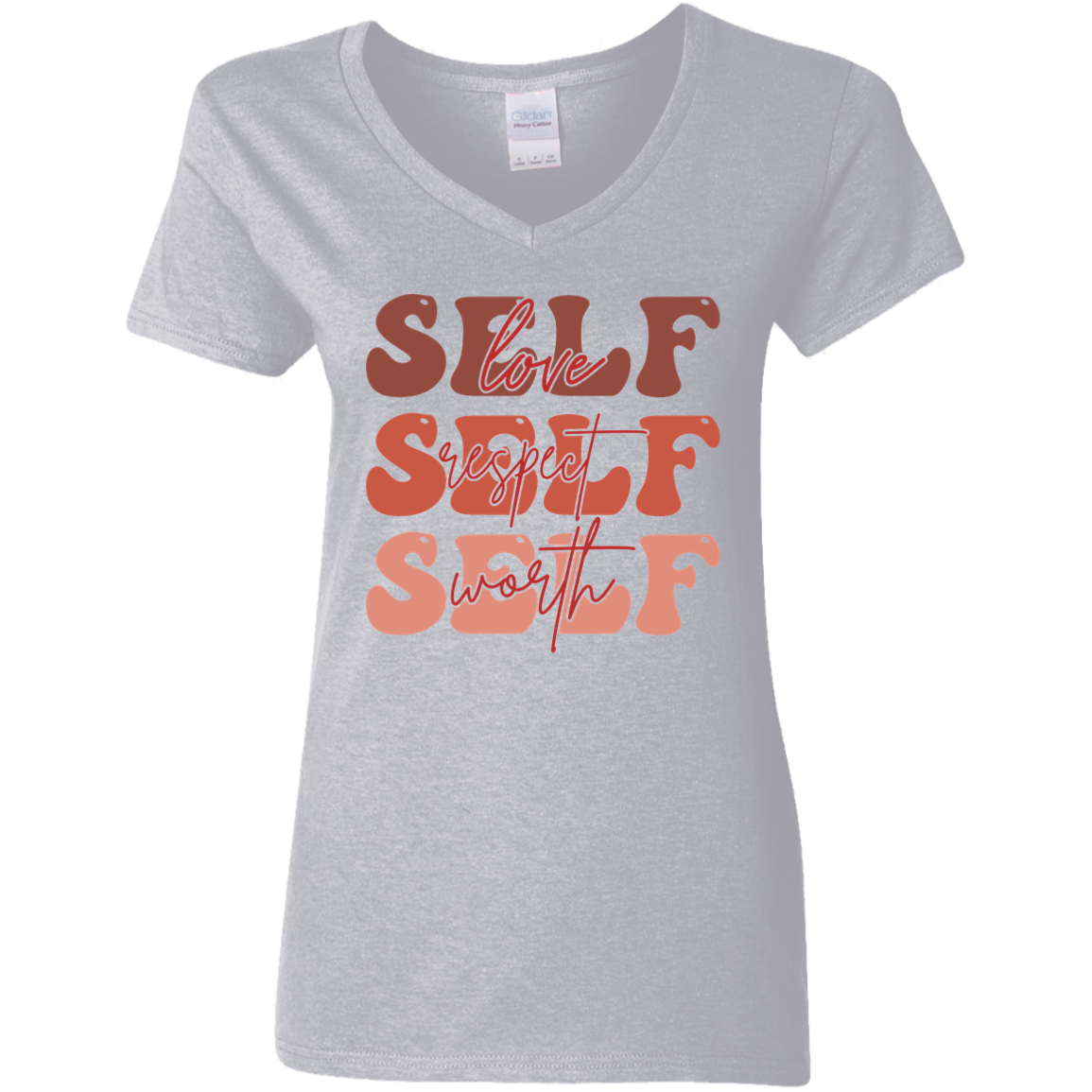 Self Love Respect Worth |  Premium Short Sleeve Ladies' V-Neck T-Shirt