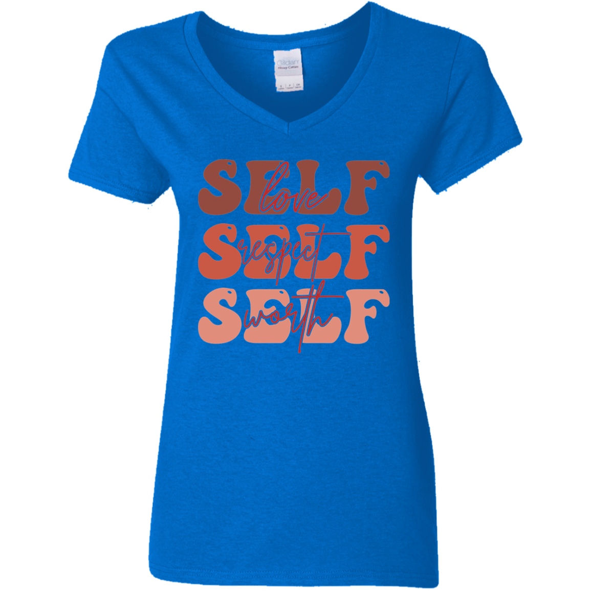 Self Love Respect Worth |  Premium Short Sleeve Ladies' V-Neck T-Shirt