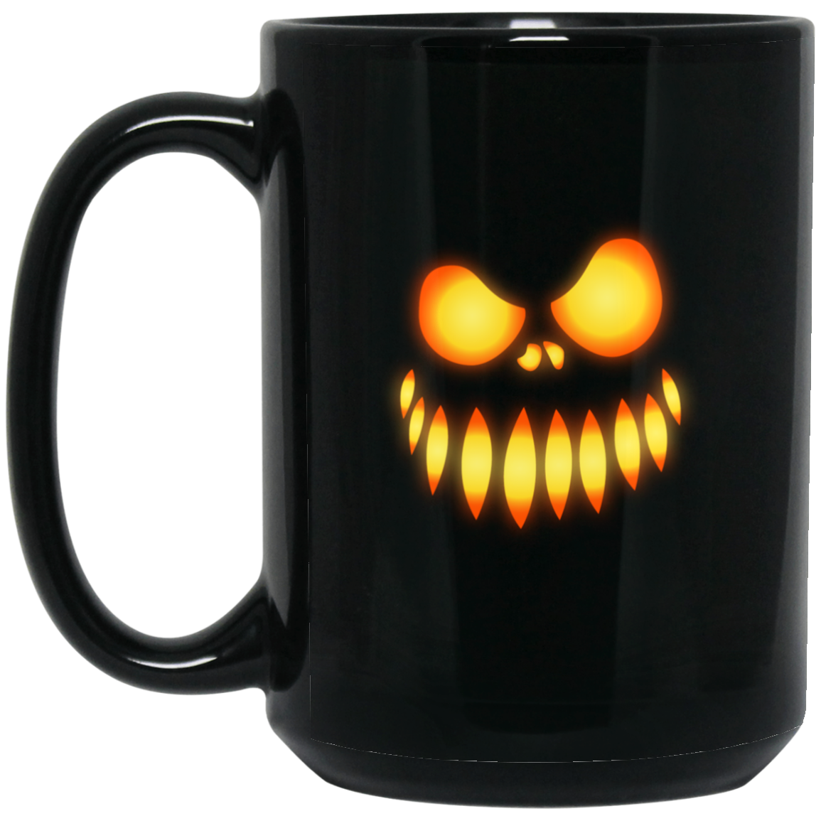 Evil Pumpkin Face | 15 oz. Black Mug