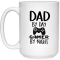 Dad By Day Gamer By Night | 15 oz. White Mug