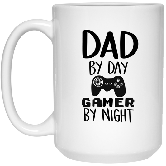 Dad By Day Gamer By Night | 15 oz. White Mug