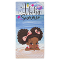 Cute Afro Puff Girl | Aloha Summer Beach Towel - 35x70