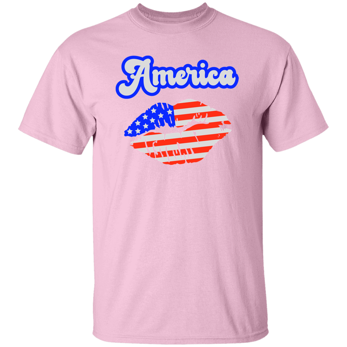 America Flag Kiss | short sleeve premium T-Shirt