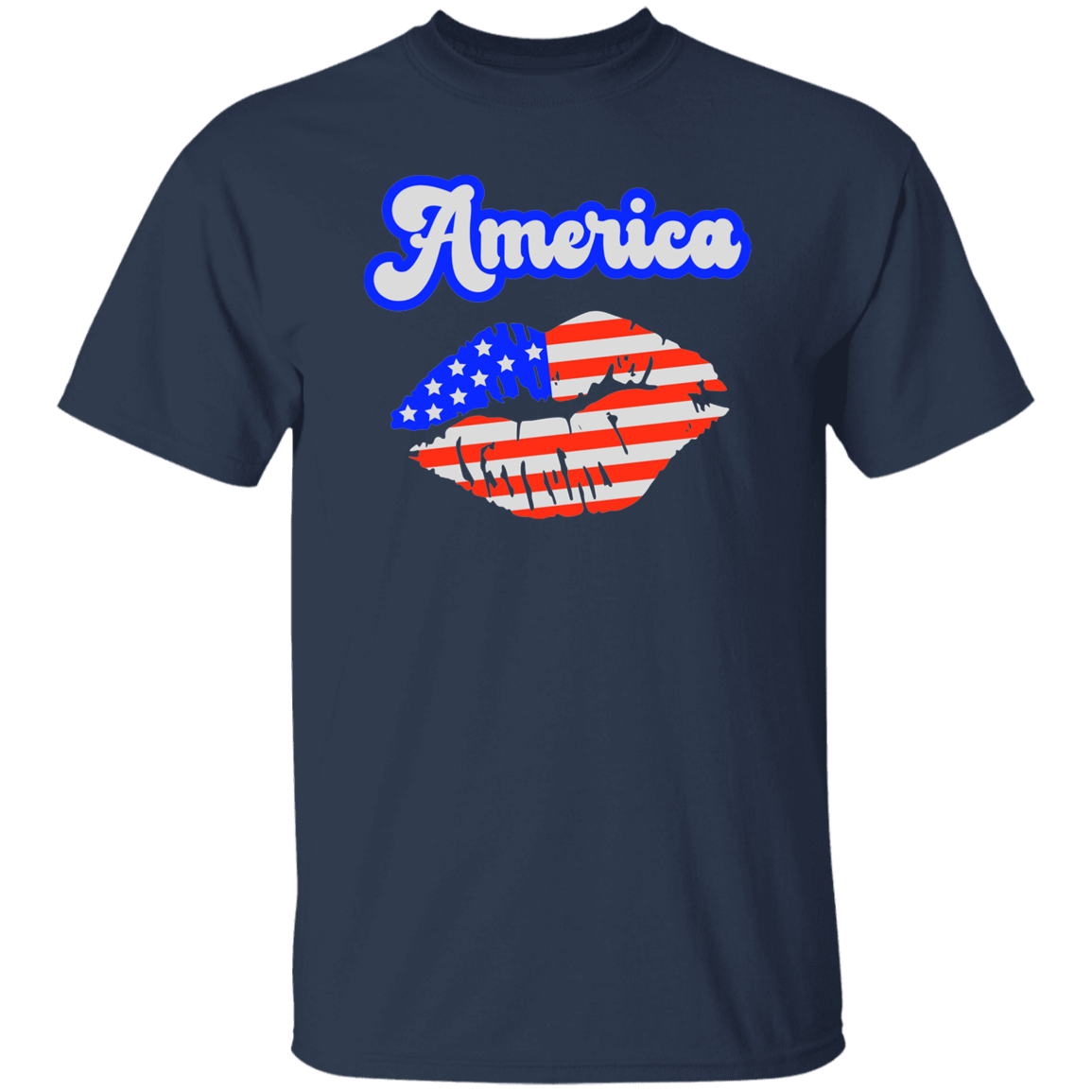 America Flag Kiss | short sleeve premium T-Shirt