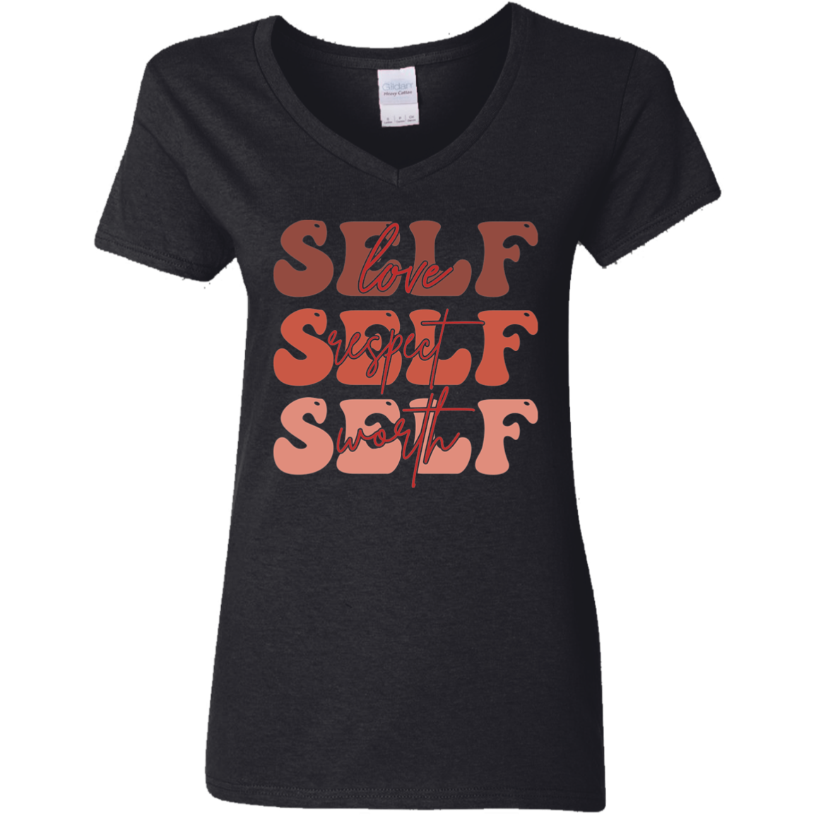 Self Love Respect Worth |  Premium Short Sleeve Ladies' V-Neck T-Shirt
