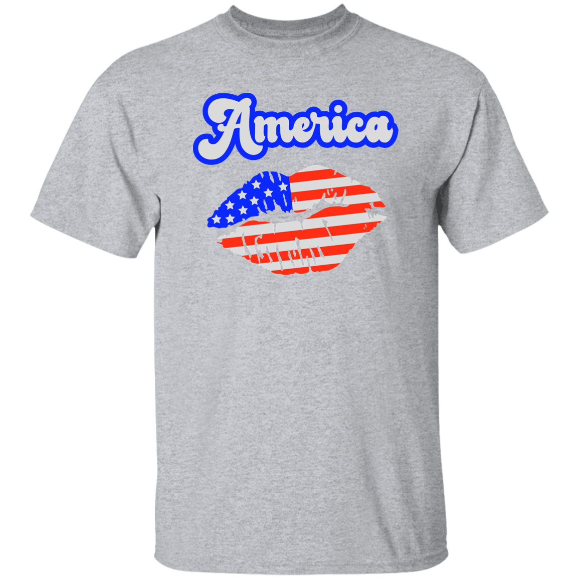 America Flag Kiss | short sleeve premium T-Shirt