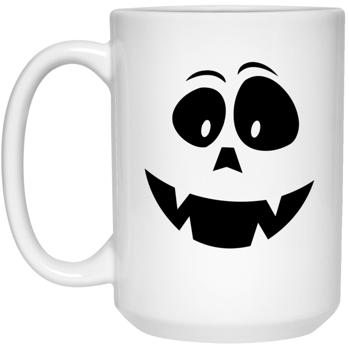 Ghost Pumpkin Face |15 oz. White Mug