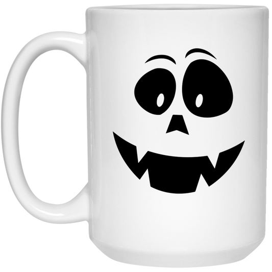 Ghost Pumpkin Face |15 oz. White Mug