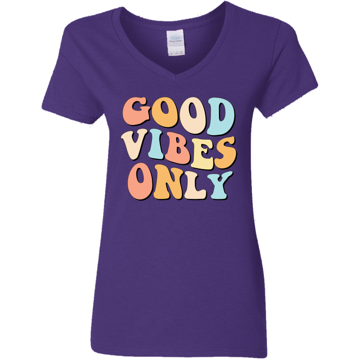 Good Vibes Only | Premium Short Sleeve Ladies' V-Neck T-Shirt