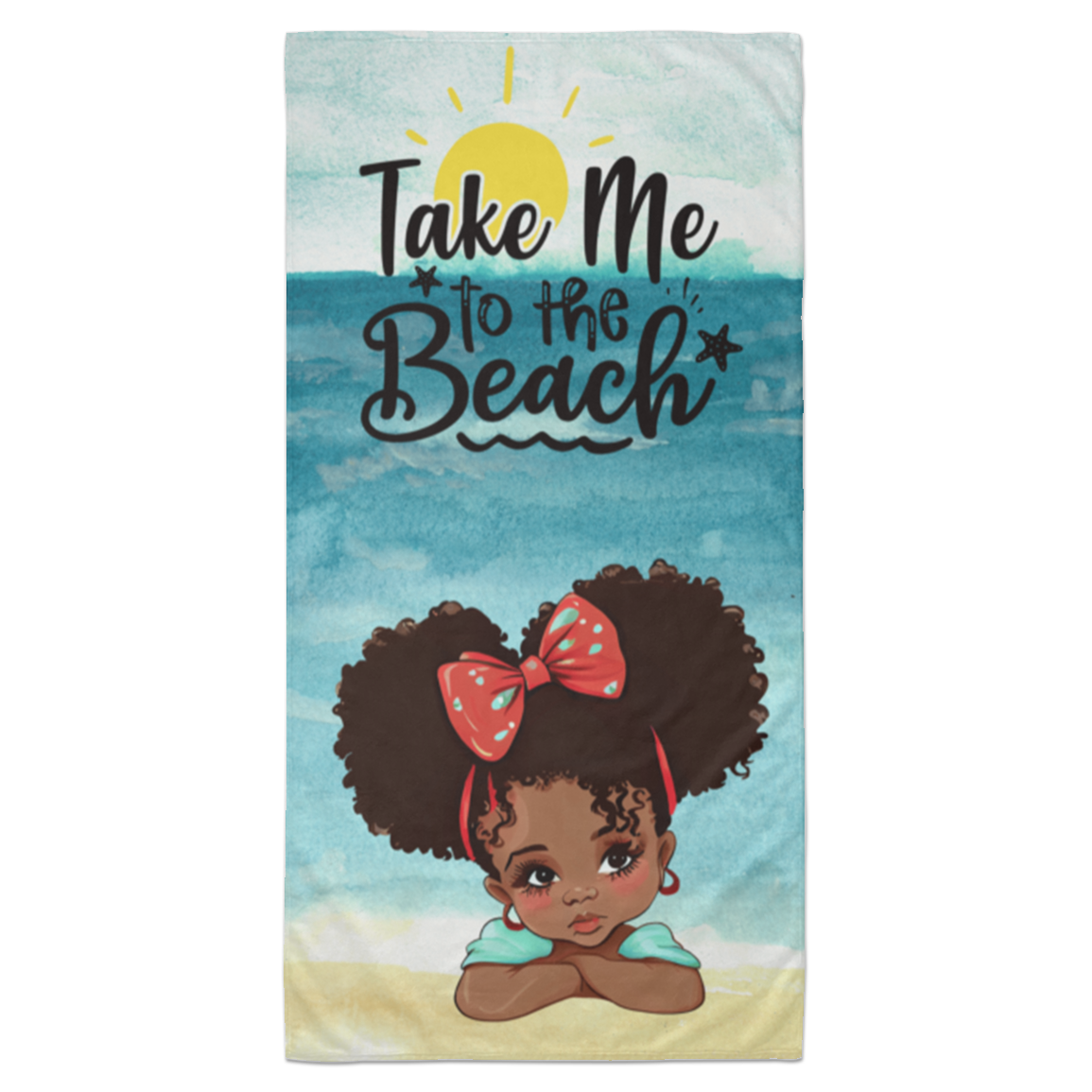 Cute Afro Puff Girl | Take Me To The Beach  Beach Towel - 35x70