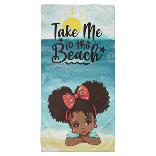 Cute Afro Puff Girl | Take Me To The Beach  Beach Towel - 35x70