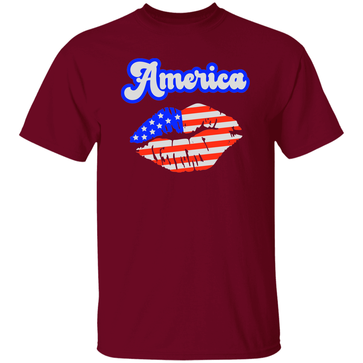 America Flag Kiss | short sleeve premium T-Shirt