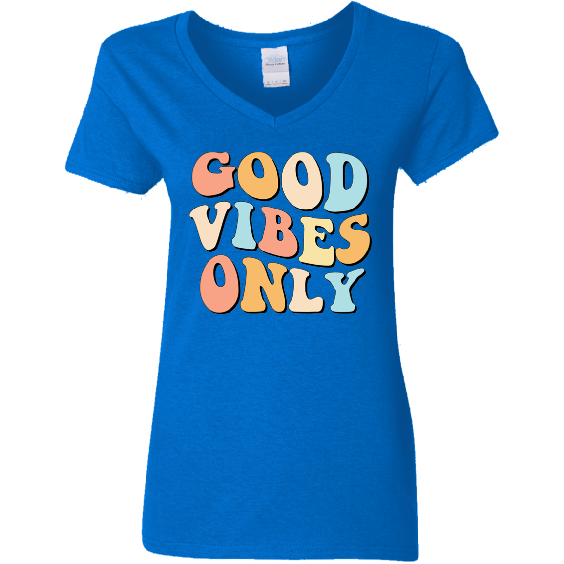 Good Vibes Only | Premium Short Sleeve Ladies' V-Neck T-Shirt