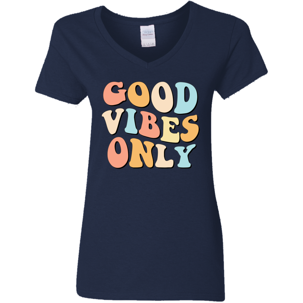 Good Vibes Only | Premium Short Sleeve Ladies' V-Neck T-Shirt