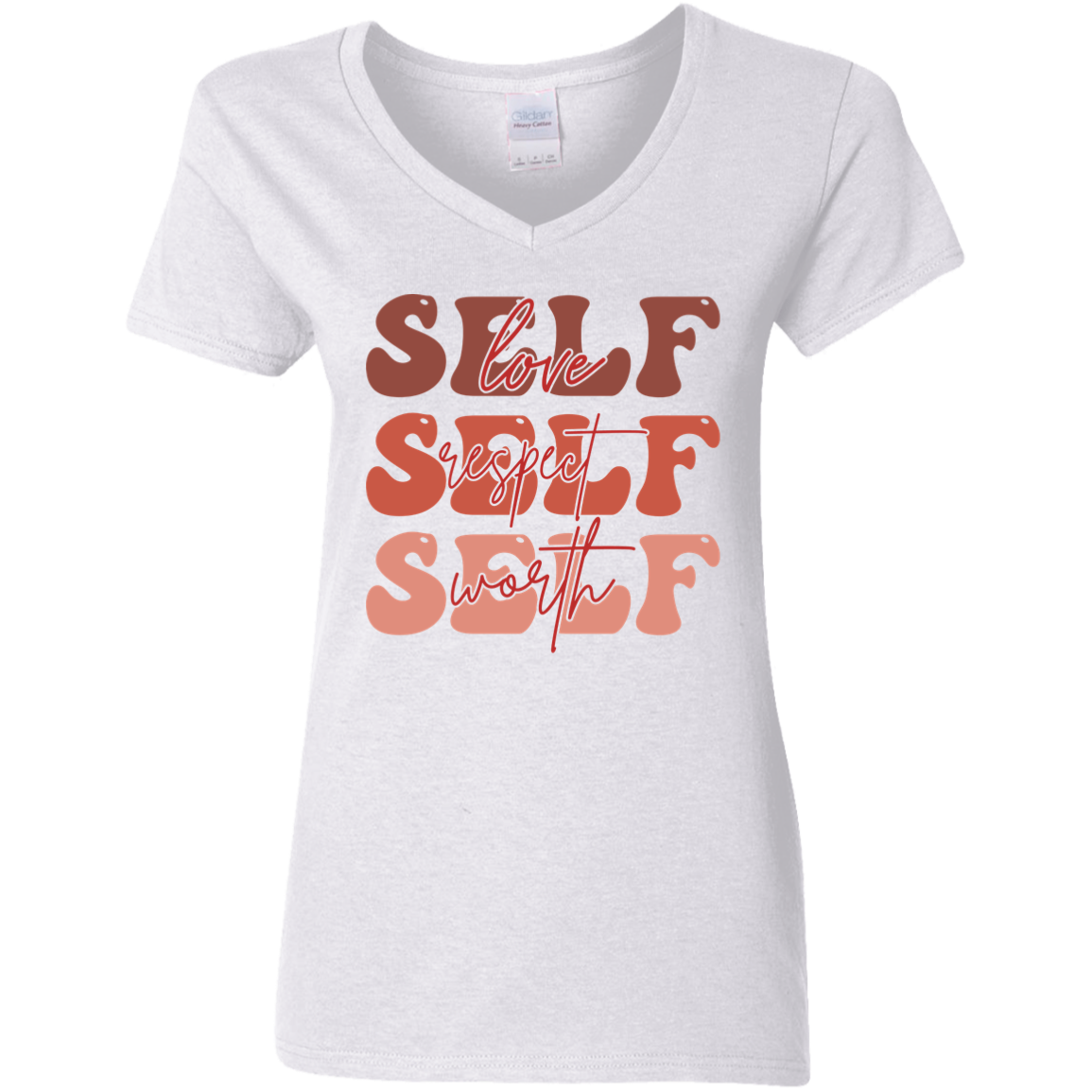 Self Love Respect Worth |  Premium Short Sleeve Ladies' V-Neck T-Shirt