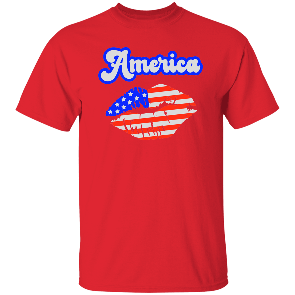 America Flag Kiss | short sleeve premium T-Shirt