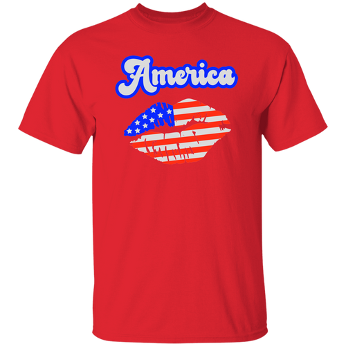 America Flag Kiss | short sleeve premium T-Shirt