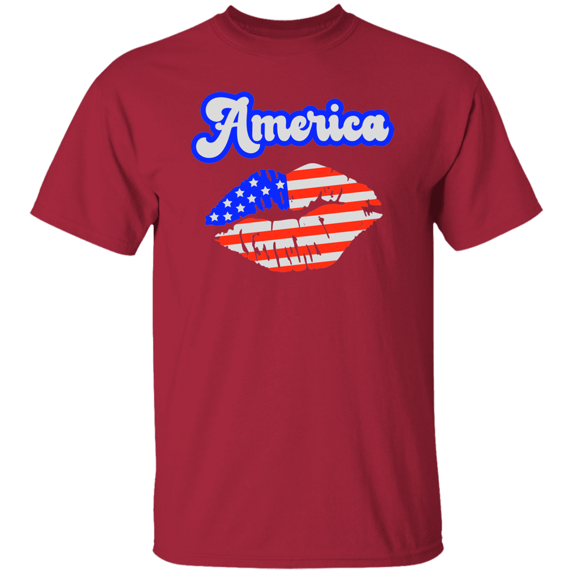 America Flag Kiss | short sleeve premium T-Shirt