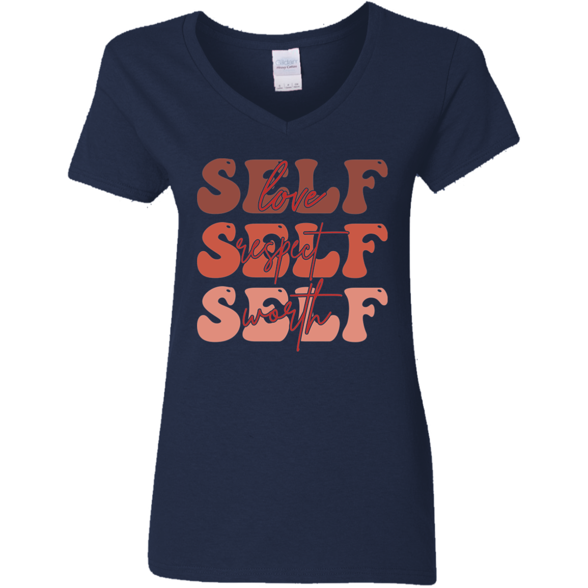 Self Love Respect Worth |  Premium Short Sleeve Ladies' V-Neck T-Shirt