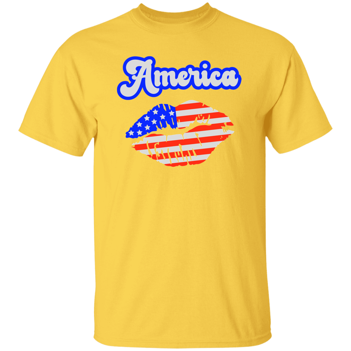 America Flag Kiss | short sleeve premium T-Shirt