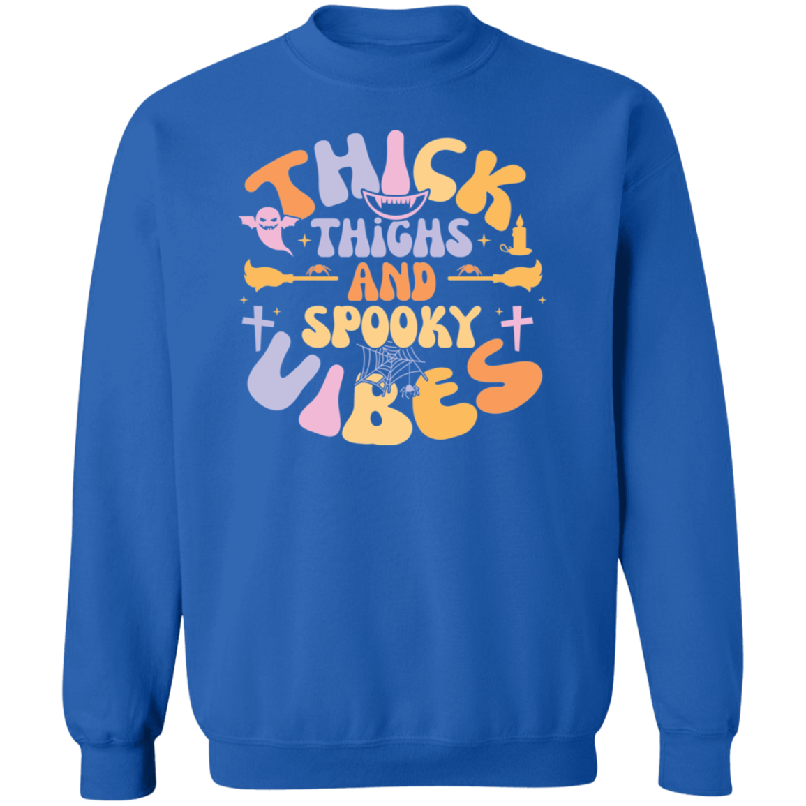 Thick Thighs And Spooky Vibes | Crewneck Pullover Sweatshirt