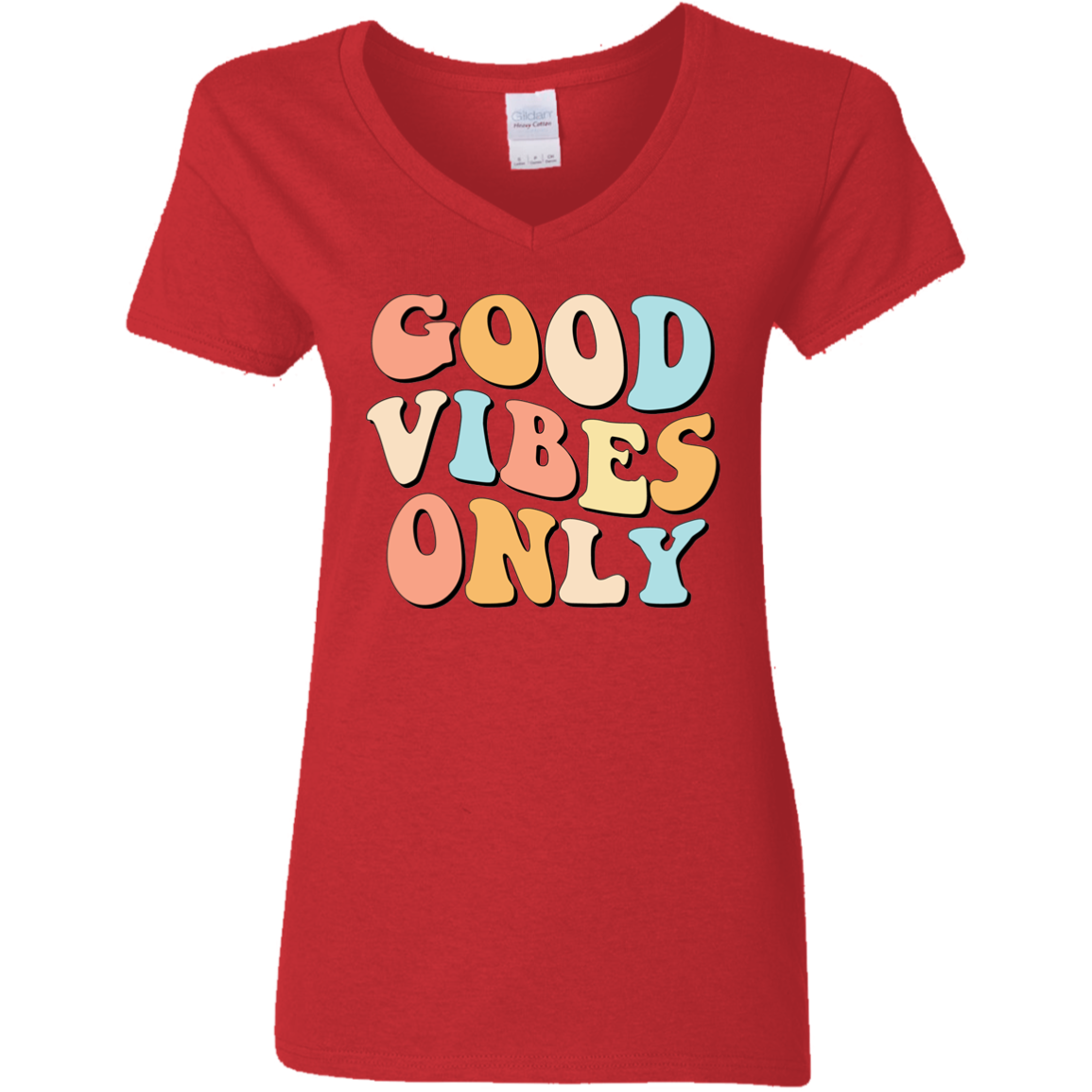 Good Vibes Only | Premium Short Sleeve Ladies' V-Neck T-Shirt