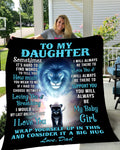 To My Daughter | Sometimes It's Hard To Find Words | Love Dad | Cozy Plush Fleece Blanket