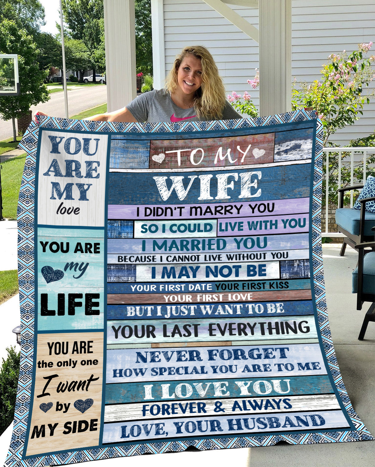 To My Wife | I Didn't Marry You | Premium Mink Sherpa Blanket