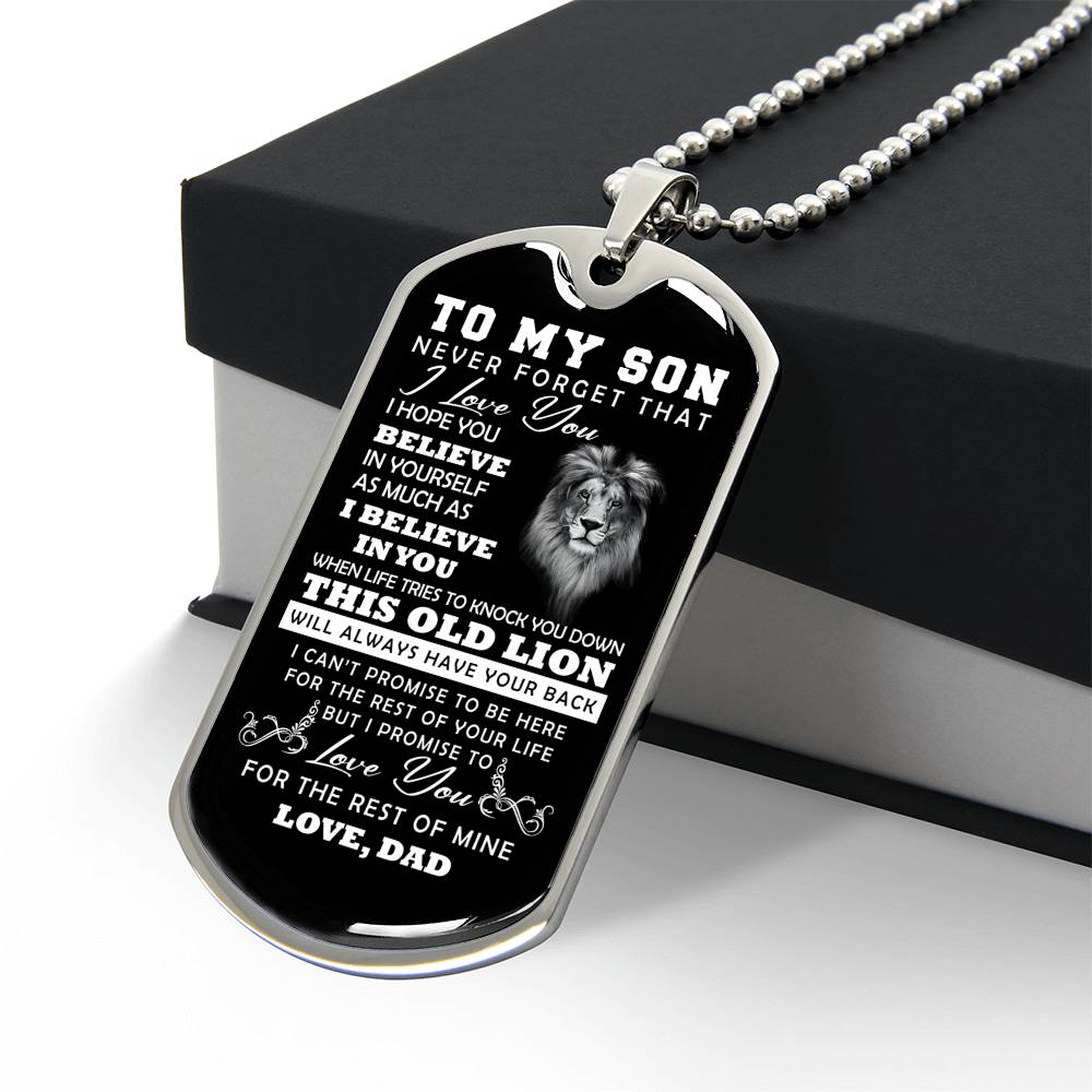 To My Son | Never Forget That I Love You | Love Dad | Dog Tag