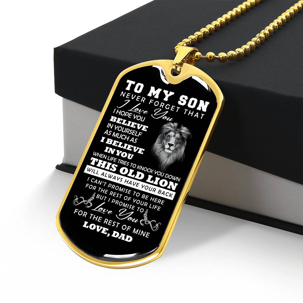 To My Son | Never Forget That I Love You | Love Dad | Dog Tag